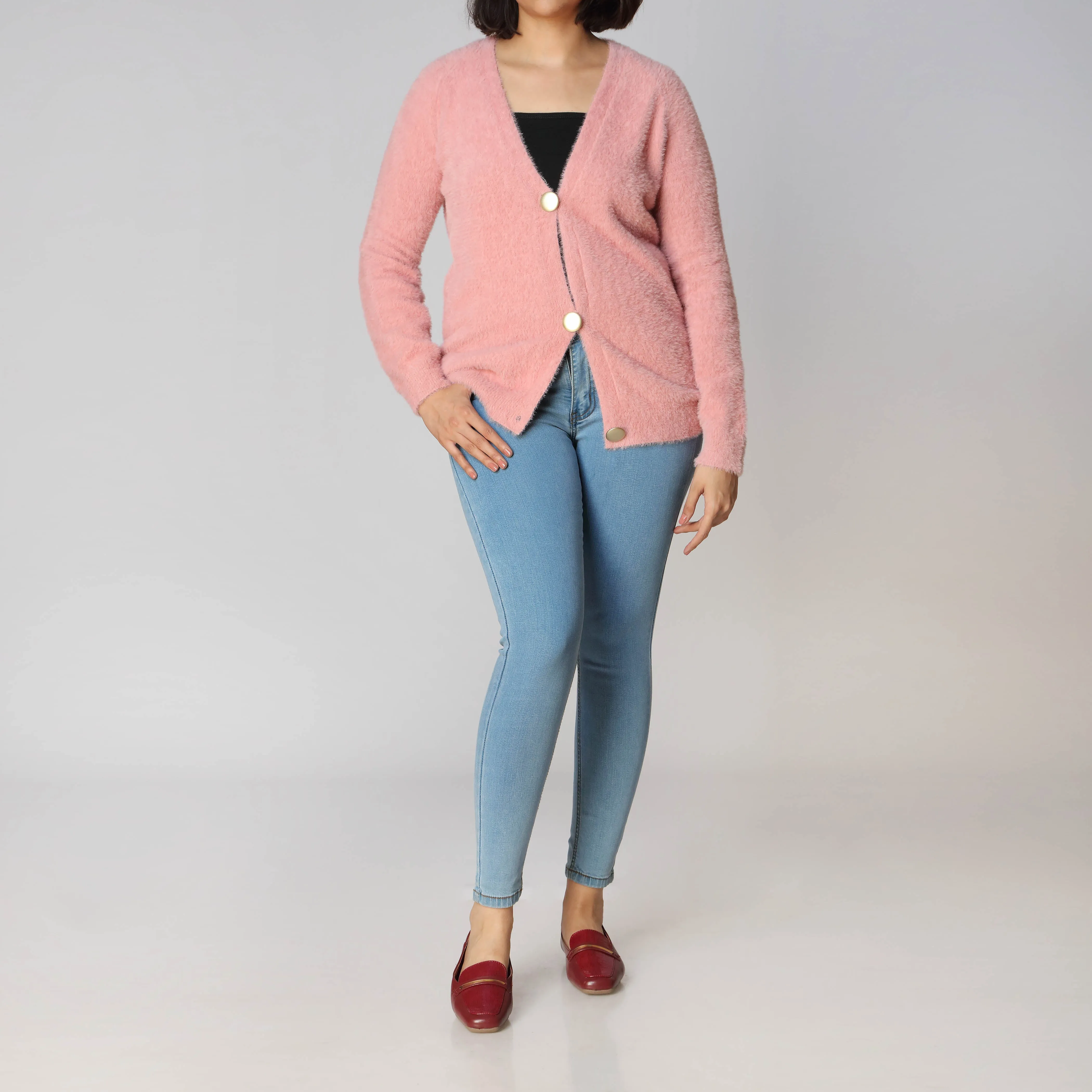 Pink Mid Length Cardigan PW2909