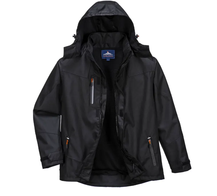 Portwest Men's Outcoach Waterproof Hooded Rain Jacket