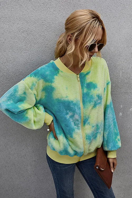 Ready For Fall Tie-Dye Fluffy Jacket - 4 Colors