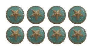 Round 3D Starfish Shank Button with Turquoise Epoxy Enamel Design