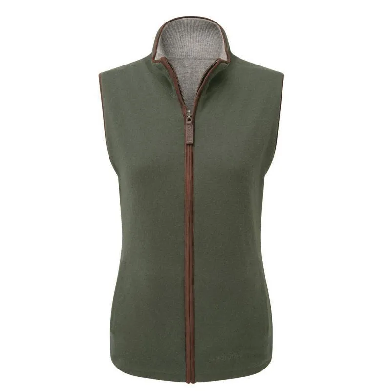 Schoffel Ladies Reversible Merino/Cashmere Gilet - Cedar/Silver Grey