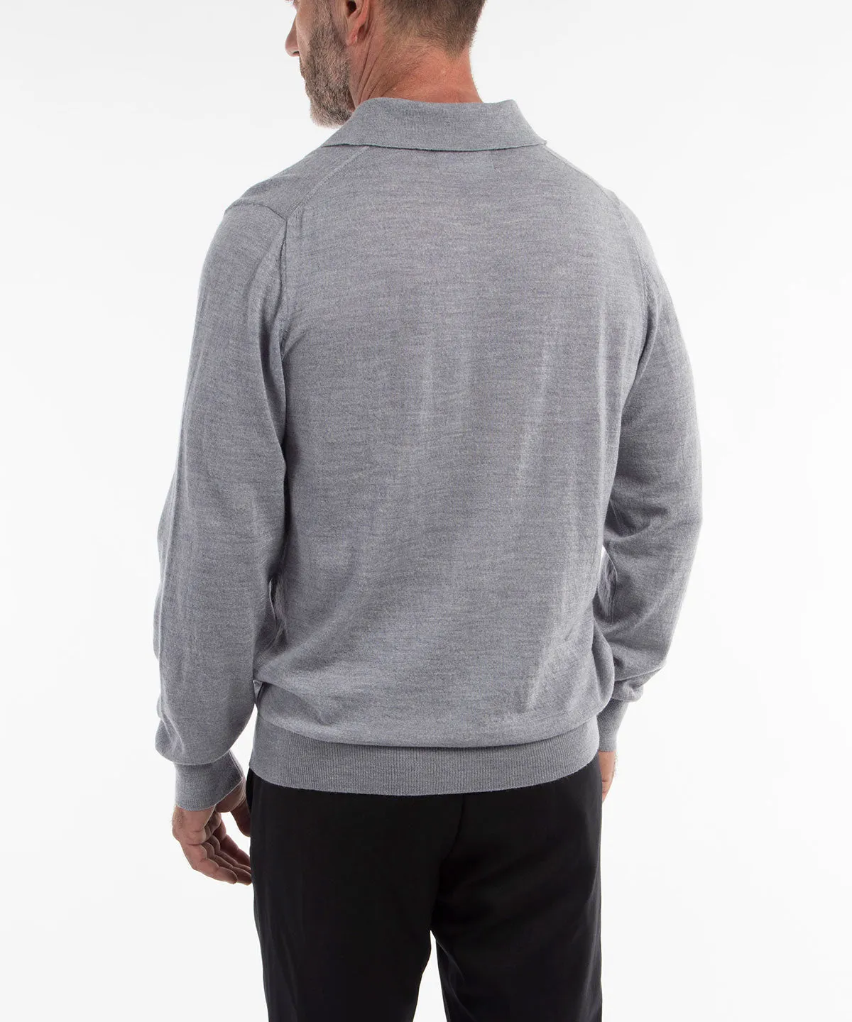 Signature Ultra Light 100% Merino Wool Long-Sleeve Polo Sweater