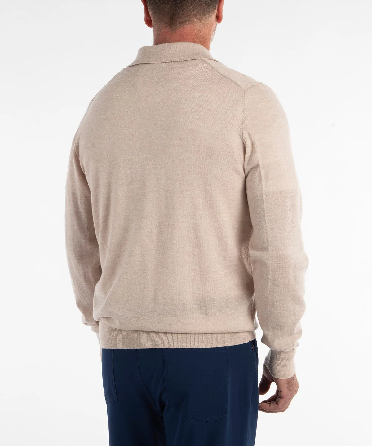 Signature Ultra Light 100% Merino Wool Long-Sleeve Polo Sweater