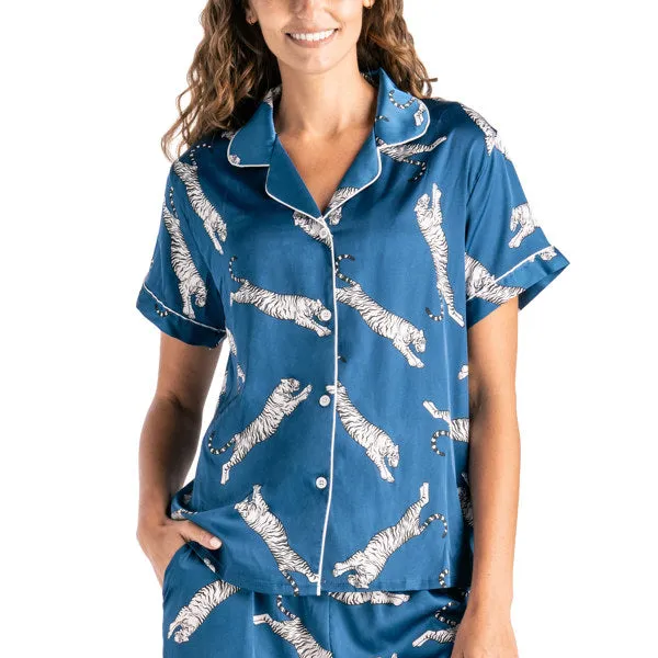 Sleep Easy Tiger Satin Pajamas