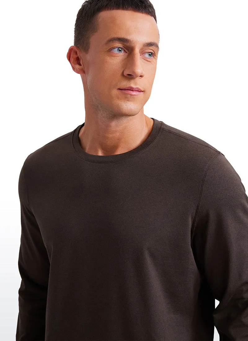 Soft Stretchy Crewneck Long Sleeve Shirts