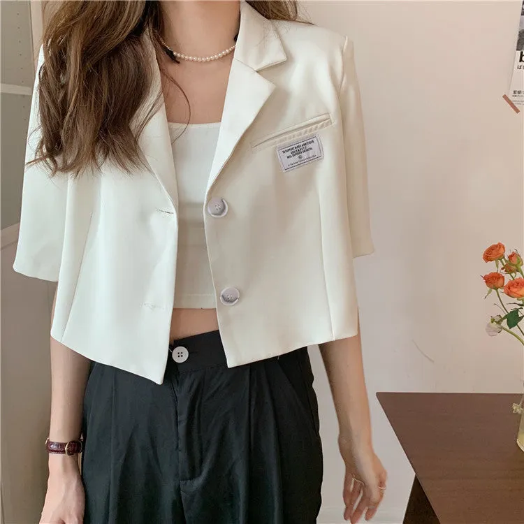 Summer Popular Black Blazer Women Trendy Korean Casual Short Suit Outerwear