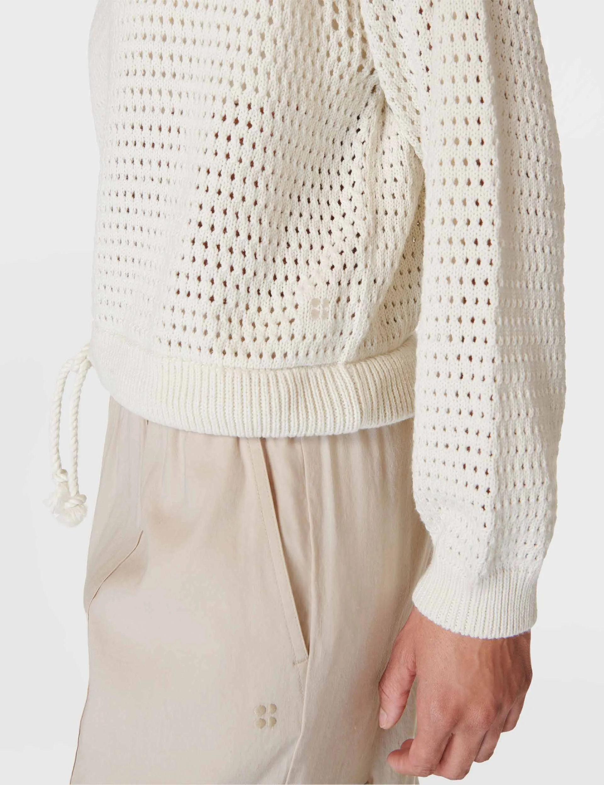 Tides High Open Weave Jumper - Lily White