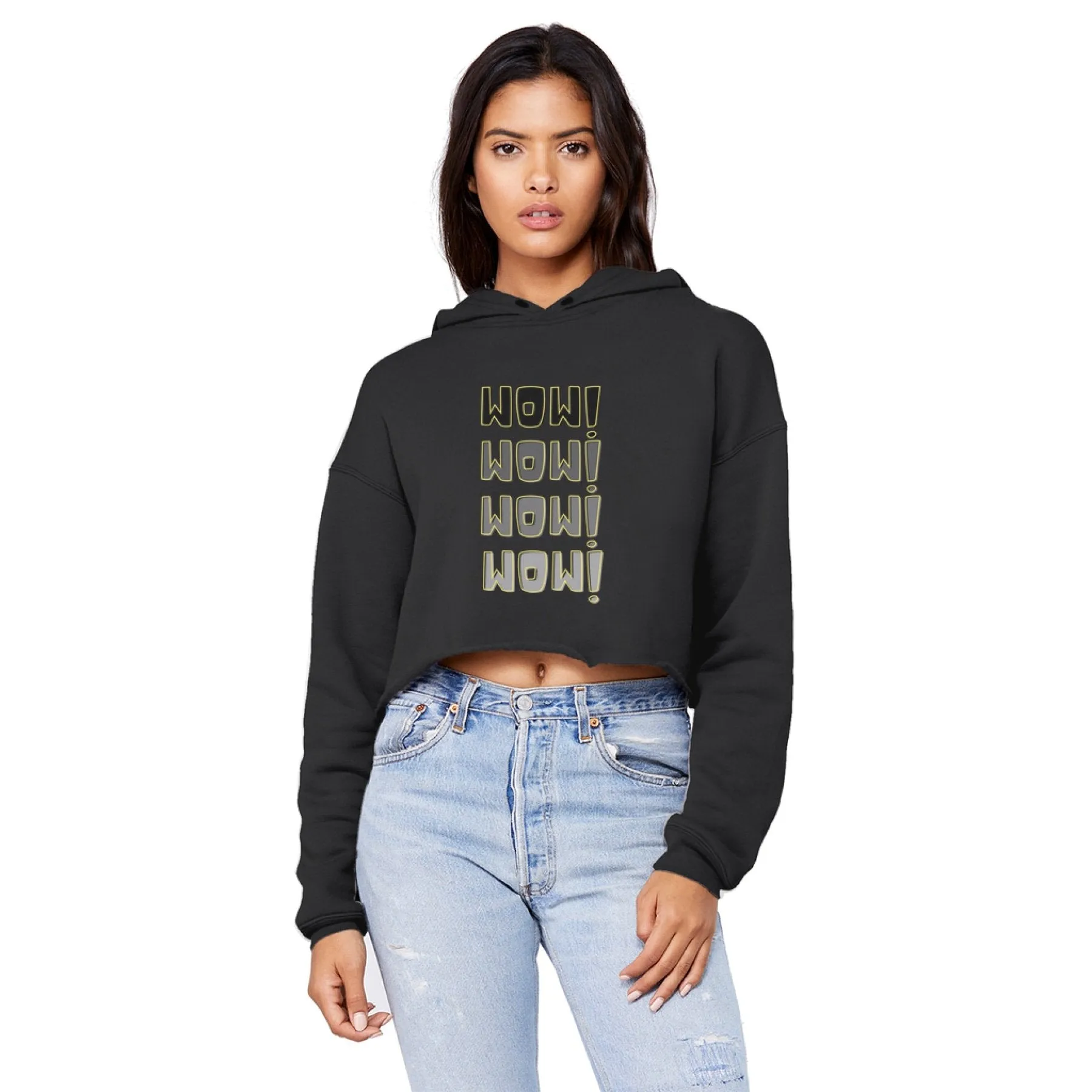 Uniquely You Womens Hoodie - Raw Edge Cropped Hooded Shirt - Graphic /