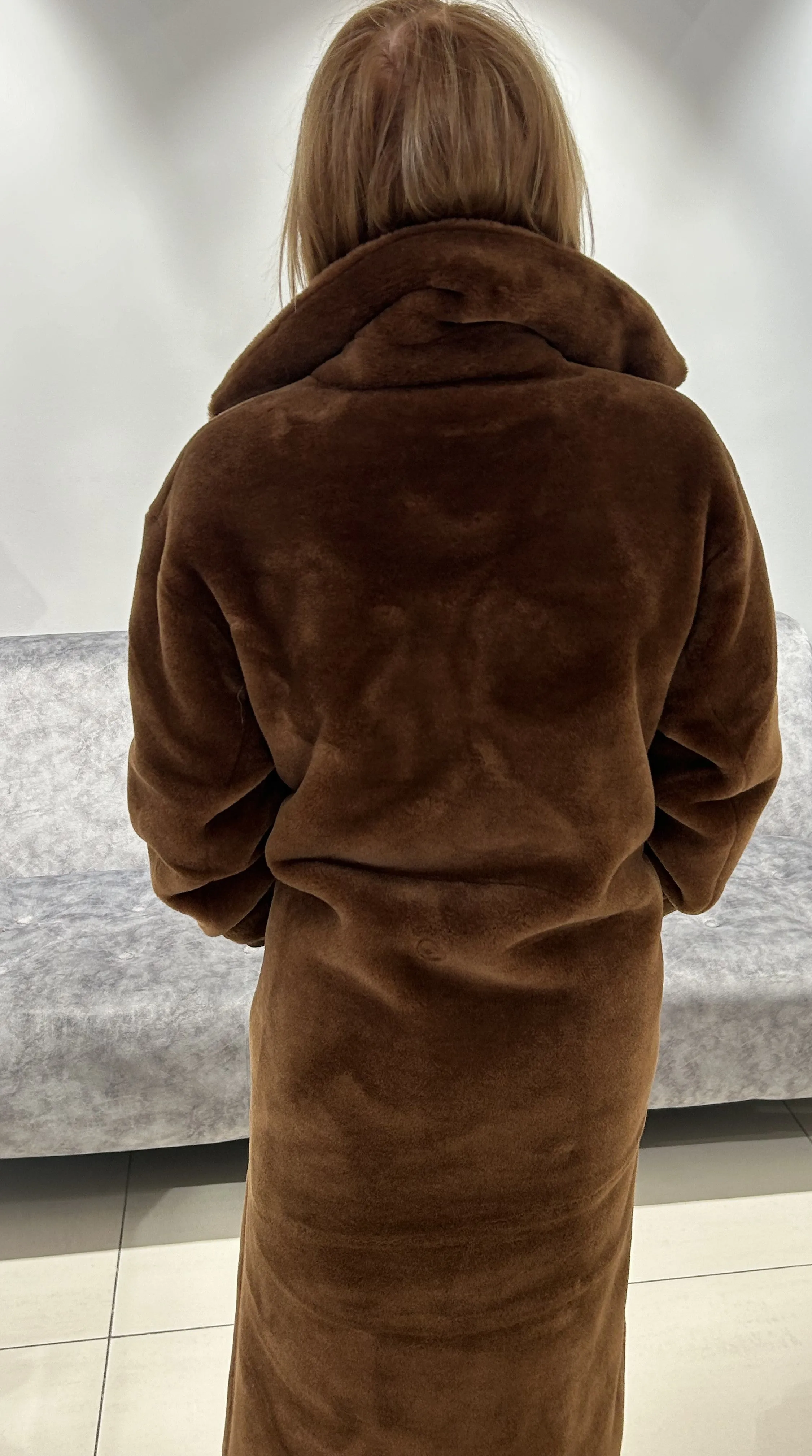 VAN-DOS Brown Suede Long jacket