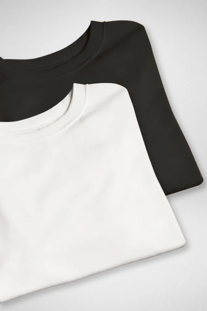 White and Black Oversized T-Shirts Combo for Men