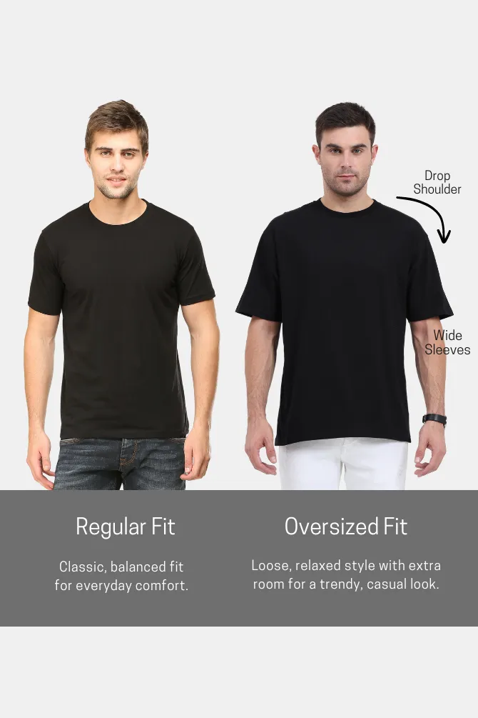 White and Black Oversized T-Shirts Combo for Men